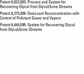 Patent 6,023,003: Process and System for Recovering Glycol from
